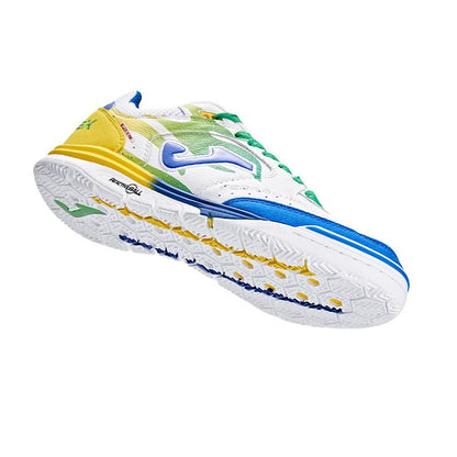 (Ferrão Limited Edition) Futsal Shoes TOP FLEX REBOUND 23 (Stone Ground/Indoor) [White, Yellow and Blue]