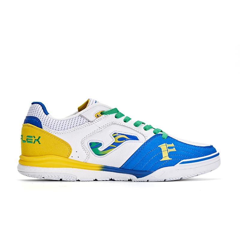 (Ferrão Limited Edition) Futsal Shoes TOP FLEX REBOUND 23 (Stone Ground/Indoor) [White, Yellow and Blue]