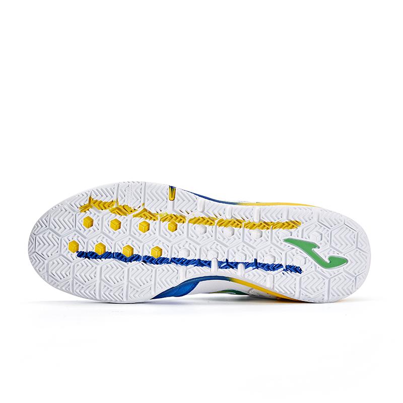 (Ferrão Limited Edition) Futsal Shoes TOP FLEX REBOUND 23 (Stone Ground/Indoor) [White, Yellow and Blue]