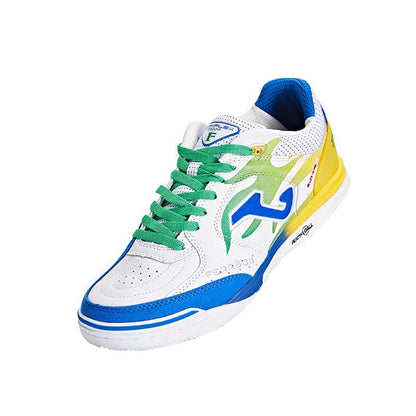 (Ferrão Limited Edition) Futsal Shoes TOP FLEX REBOUND 23 (Stone Ground/Indoor) [White, Yellow and Blue]