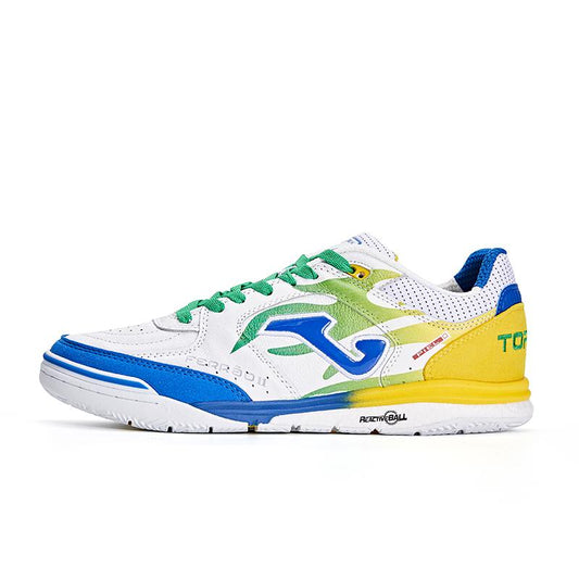 (Ferrão Limited Edition) Futsal Shoes TOP FLEX REBOUND 23 (Stone Ground/Indoor) [White, Yellow and Blue]