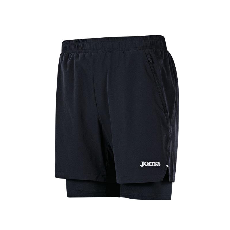 Men's Woven Fake 2 Piece Tight Shorts