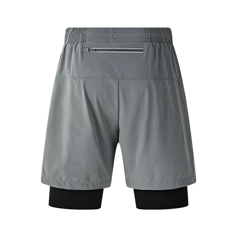 Men's Woven Fake 2 Piece Tight Shorts