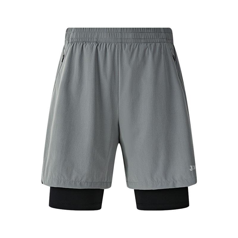 Men's Woven Fake 2 Piece Tight Shorts