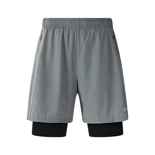 Men's Woven Fake 2 Piece Tight Shorts