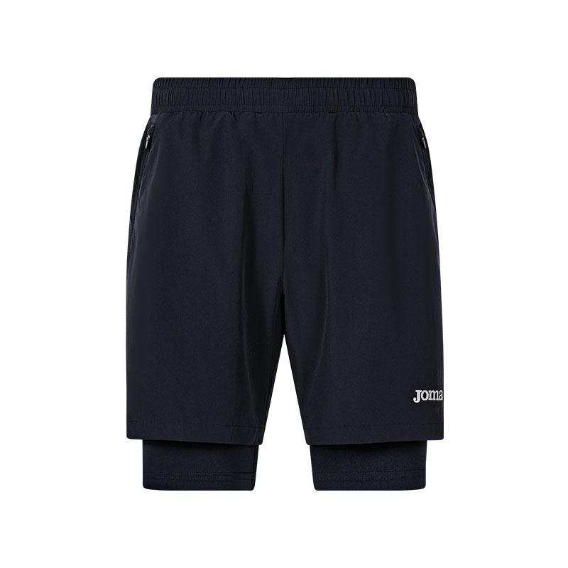 Men's Woven Fake 2 Piece Tight Shorts