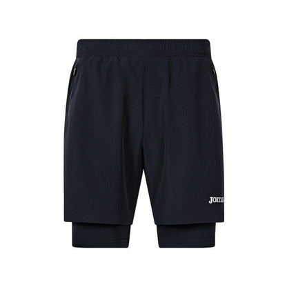 Men's Woven Fake 2 Piece Tight Shorts