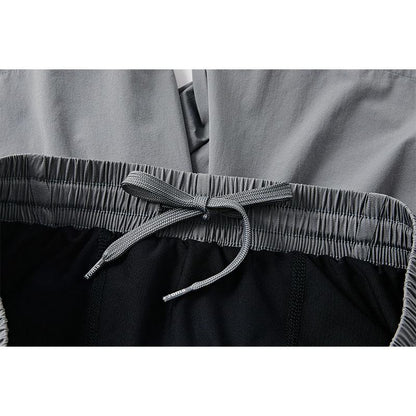 Men's Woven Fake 2 Piece Tight Shorts