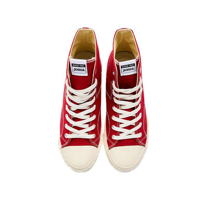 Men's and women's high-top classic casual canvas shoes [burgundy]