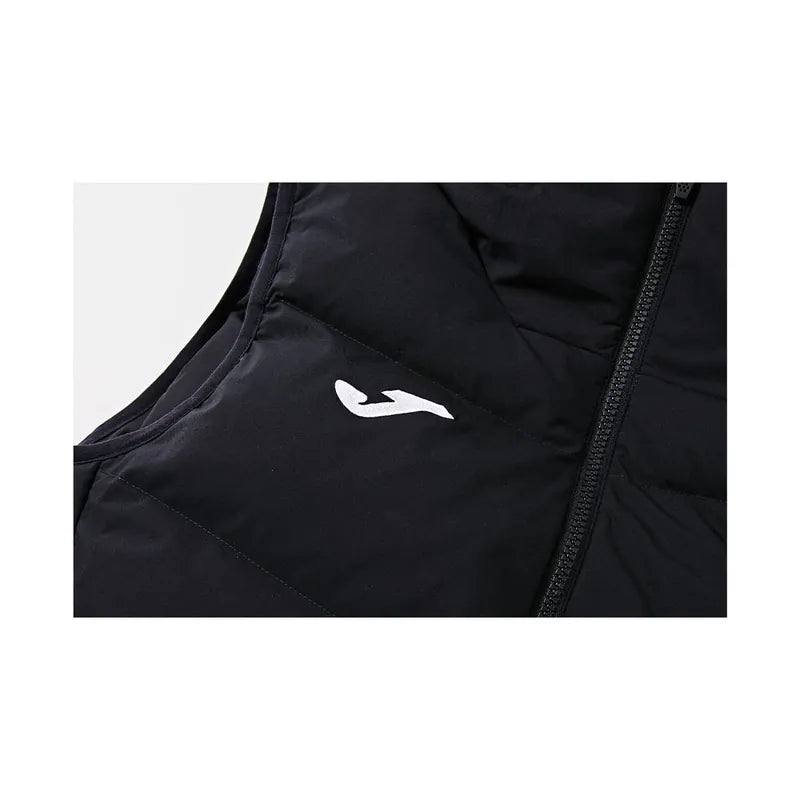 Men's Hooded Down Vest ~ Comprehensive Sports Series [Beige/Navy Blue/Black]