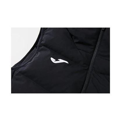 Men's Hooded Down Vest ~ Comprehensive Sports Series [Beige/Navy Blue/Black]