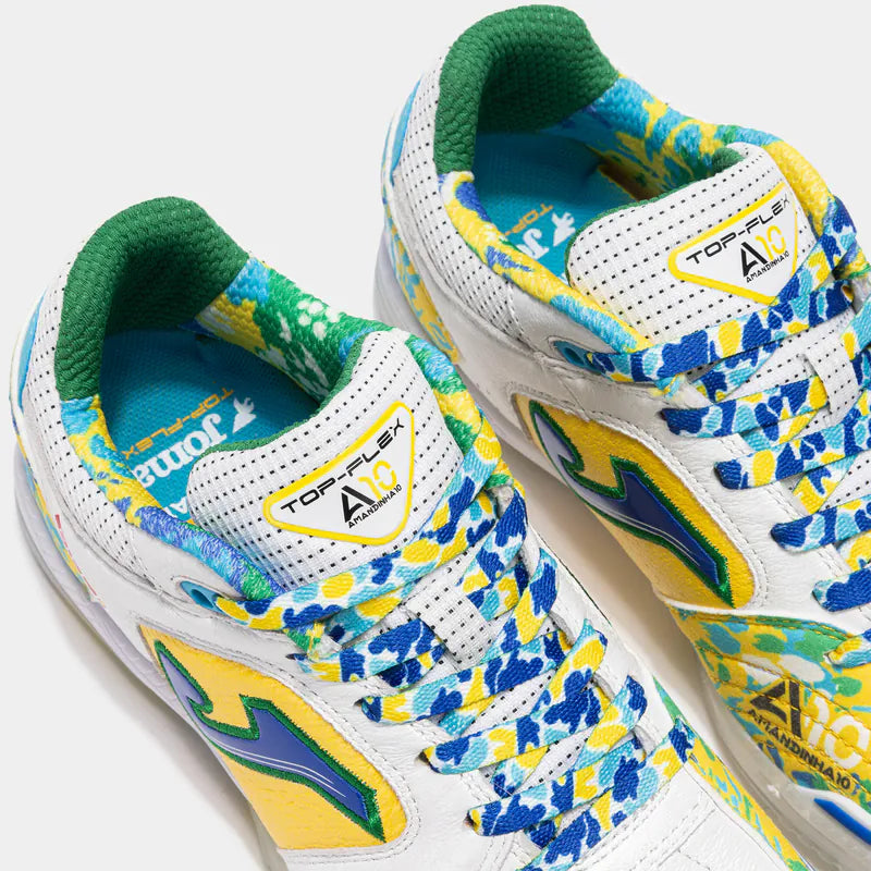 AMANDINHA Transparent Sole Special Edition Futsal Shoes TOP FLEX (Stone Floor/Indoor) White Yellow