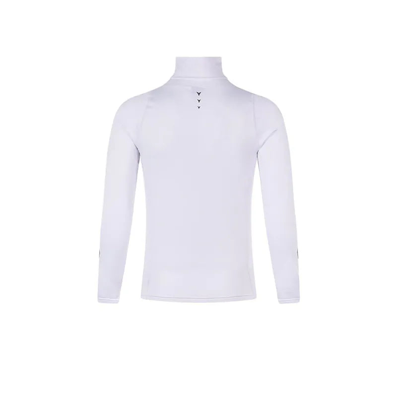 Men's turtleneck velvet tight long-sleeved shirt [white]