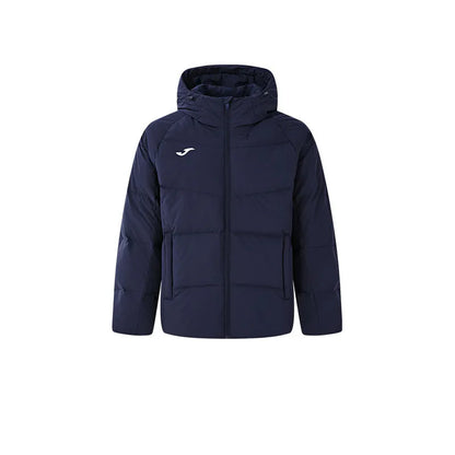 Men's short long-sleeved down jacket [black/navy blue/beige gray]