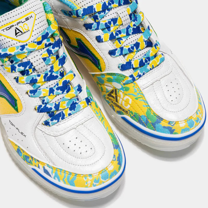 AMANDINHA Transparent Sole Special Edition Futsal Shoes TOP FLEX (Stone Floor/Indoor) White Yellow