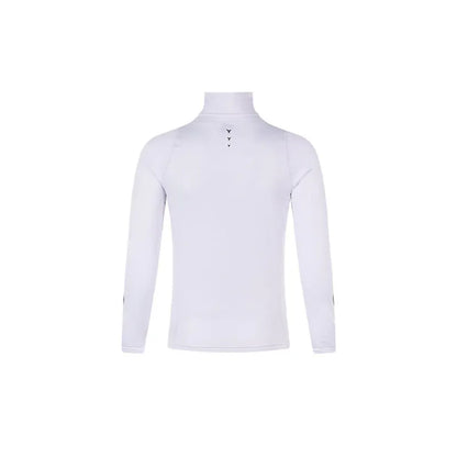 Children's turtleneck velvet tight long-sleeved shirt [white]