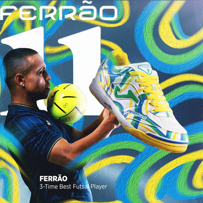 (Ferrão 24 Limited Edition) Futsal Shoes TOP FLEX REBOUND (Stone Ground/Indoor) [White Green]