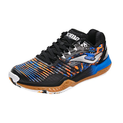 Men's Tennis Shoes ~ POINT Series [Black, Blue and Orange]