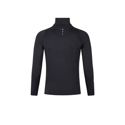 Men's turtleneck velvet tight long-sleeved shirt [black]