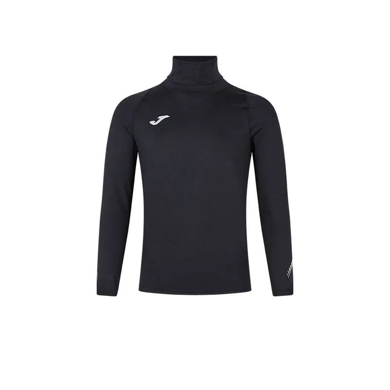 Men's turtleneck velvet tight long-sleeved shirt [black]