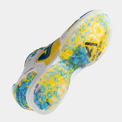 AMANDINHA Transparent Sole Special Edition Futsal Shoes TOP FLEX (Stone Floor/Indoor) White Yellow