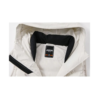 Men's Hooded Down Vest ~ Comprehensive Sports Series [Beige/Navy Blue/Black]