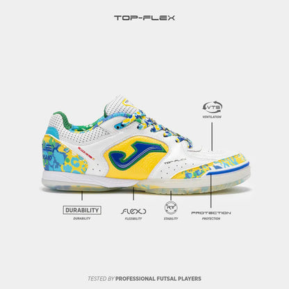 AMANDINHA Transparent Sole Special Edition Futsal Shoes TOP FLEX (Stone Floor/Indoor) White Yellow