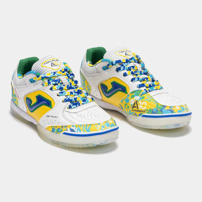 AMANDINHA Transparent Sole Special Edition Futsal Shoes TOP FLEX (Stone Floor/Indoor) White Yellow