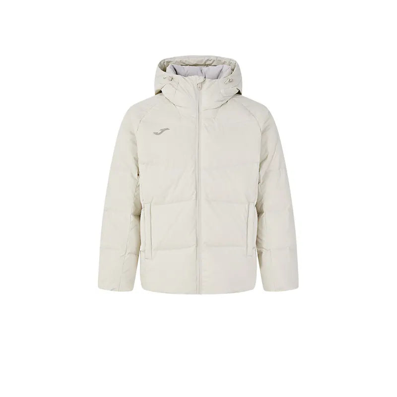Men's short long-sleeved down jacket [black/navy blue/beige gray]